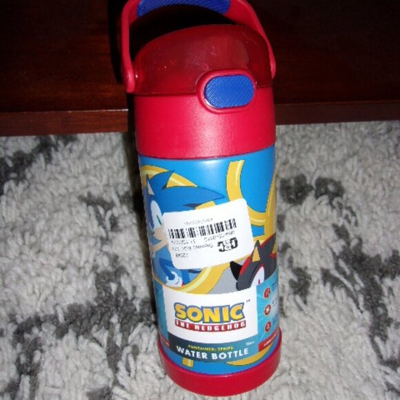 SONIC HEDGEHOG water bottle KIDS Thermos 12oz funtainer New - Picture 1 of 5